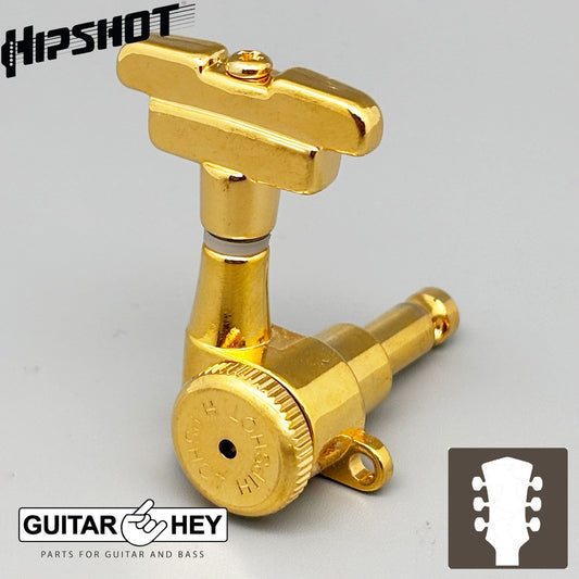 NEW Hipshot Grip-Lock Closed Guitar Tuning L3+R3 Imperial Step Buttons 3x3, GOLD
