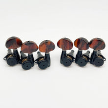 Load image into Gallery viewer, NEW Hipshot Grip-Lock LOCKING TUNERS w/ TORTOISE LARGE Buttons 3x3 Set - BLACK