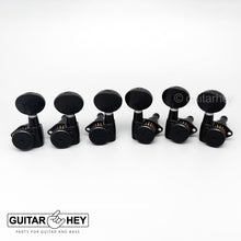 Carregar imagem no visualizador da galeria, NEW Hipshot Grip-Lock Open-Gear TUNERS w/ Large Oval Buttons D10 Set 3x3 - BLACK