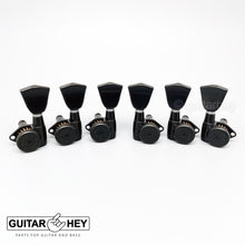 Load image into Gallery viewer, NEW Hipshot Grip-Lock Open-Gear TUNERS w/ Keystone Buttons D04 Set 3x3 - BLACK