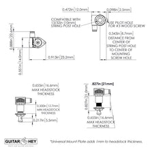 Carregar imagem no visualizador da galeria, NEW Hipshot Classic Upgrade Kit Open-Gear w Small PEARLOID Buttons 3x3 - BLACK