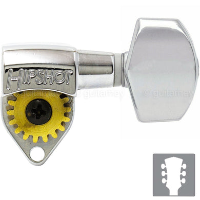 NEW Hipshot Classic Tuner Open-Gear SMALL Buttons w/ UMP Plates Kit 3x3 - CHROME