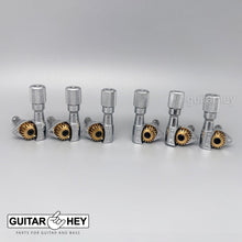 Load image into Gallery viewer, NEW Hipshot Classic Open-Gear Tuners KNURLED Buttons w/ UMP Plates 3x3 - CHROME