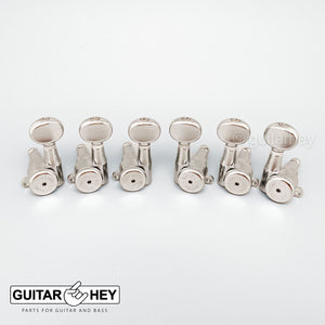 NEW Hipshot Vintage L3+R3 LOCKING Mini Tuners SET SMALL OVAL Buttons 3x3, NICKEL