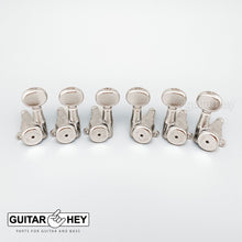 Load image into Gallery viewer, NEW Hipshot L3+R3 LOCKING Mini Tuners SET w/ SMALL OVAL Buttons 3x3 - NICKEL