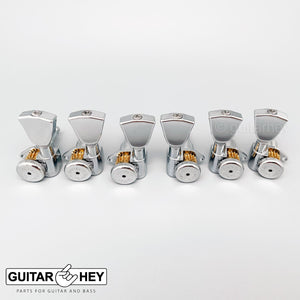 NEW Hipshot Grip-Lock Open-Gear TUNERS w/ Keystone Buttons Set 3x3 - CHROME