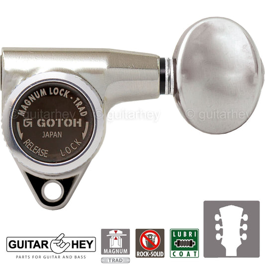 NEW Gotoh SG301-05 MGT Magnum Locking Tuners Set Small OVAL Buttons 3x3 - NICKEL