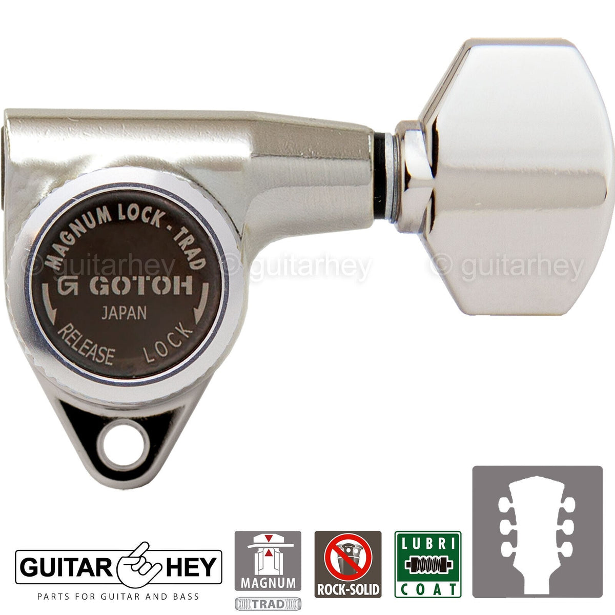 NEW Gotoh SG301-07 MGT Magnum Locking Tuners Set SMALL Buttons 3x3 - NICKEL