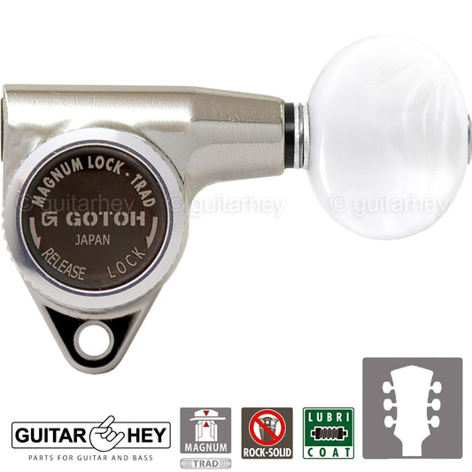 NEW Gotoh SG301-05P1 MGT Magnum Locking Tuners Set OVAL Buttons 3x3 - NICKEL
