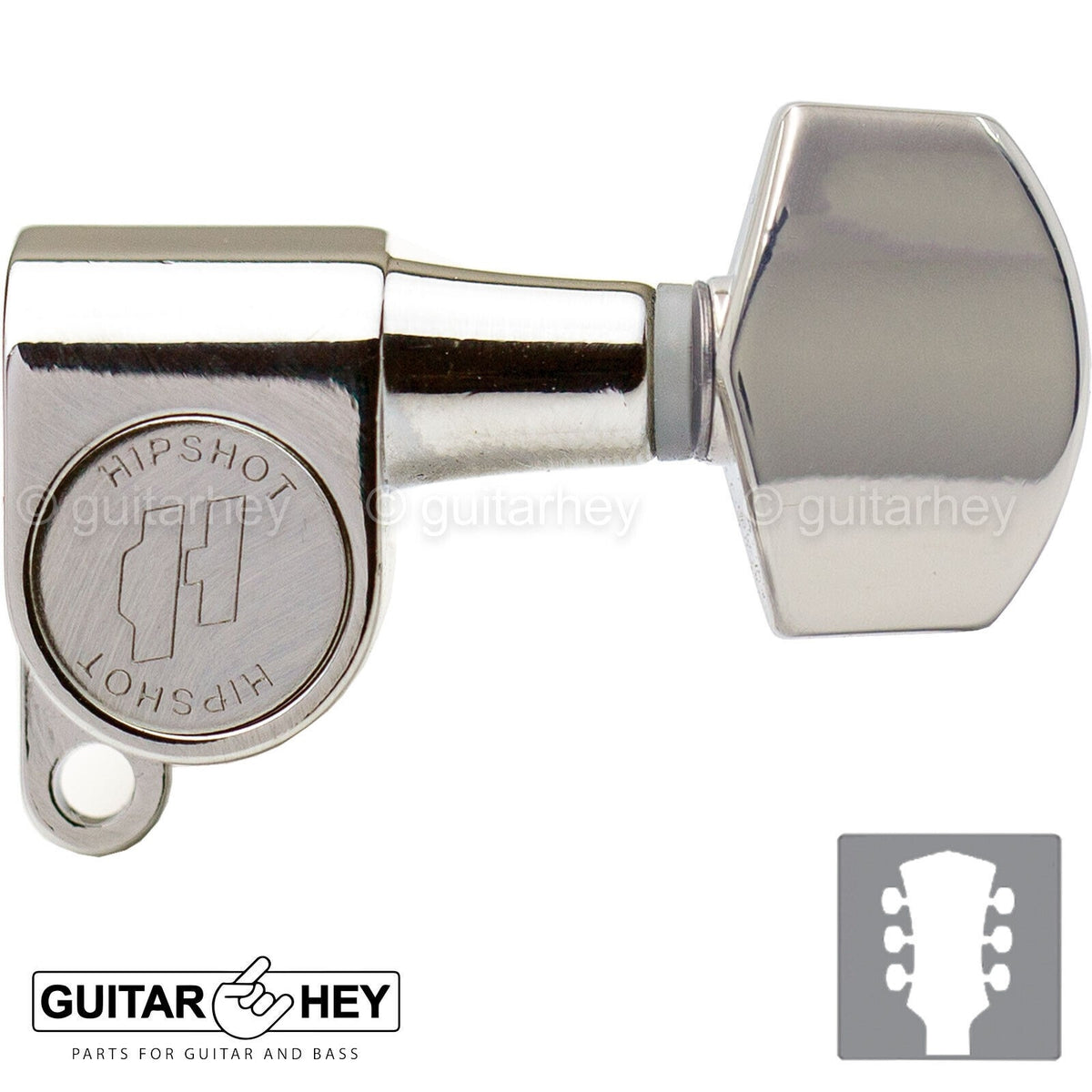 NEW Hipshot Classic Closed-Gear L3+R3 Mini Tuners Set w/ UMP Plates 3x3 - NICKEL