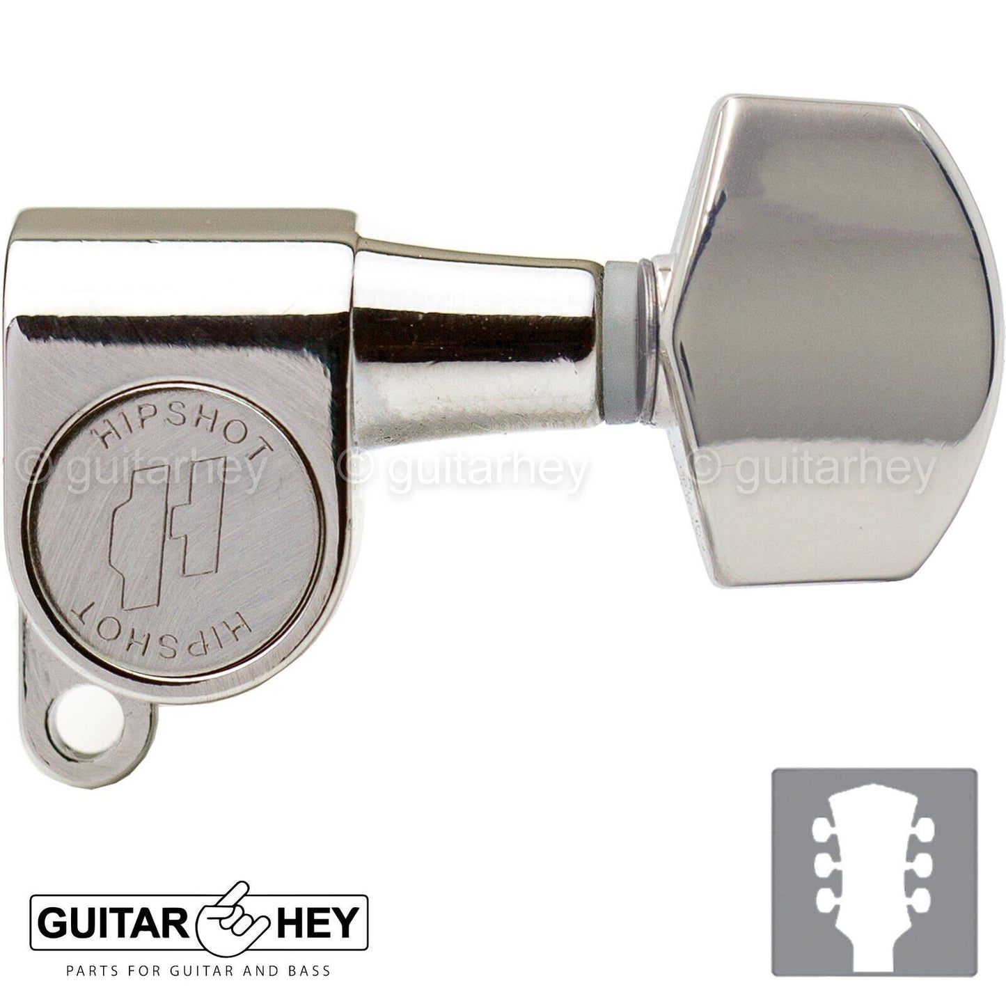 NEW Hipshot Classic Closed-Gear L3+R3 Mini Tuners Set w/ UMP Plates 3x3 - NICKEL