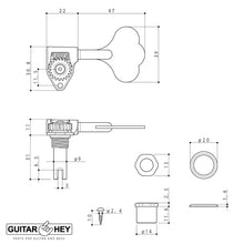 Carregar imagem no visualizador da galeria, NEW Gotoh GBU510C-9 Compact Bass 5-String L4+R1 Tuners Clover Key 4x1 - GOLD