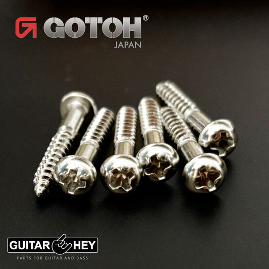 NEW (6) Gotoh Tremolo Replacement Screws for 510T/GE101/GE102 Bridges - NICKEL