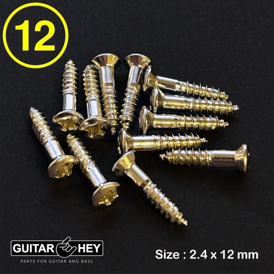 NEW (12) Short Screws for Mounting Rings or Back plates Les Paul Strat - NICKEL