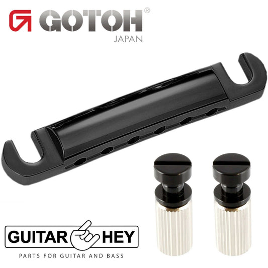 NEW Gotoh Stop Tailpiece USA Thread Studs for Gibson® USA - TP-0400-003 - BLACK