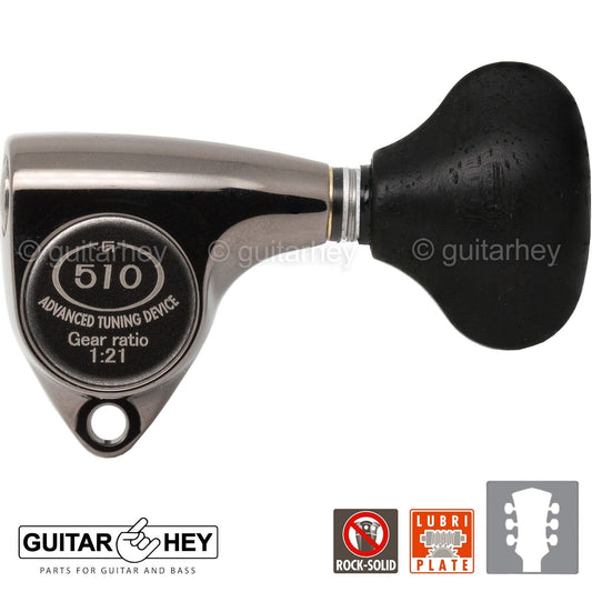 NEW Gotoh SGV510Z-EL5 Tuners L3+R3 Set LARGE Buttons 21:1 Ratio 3x3, COSMO BLACK