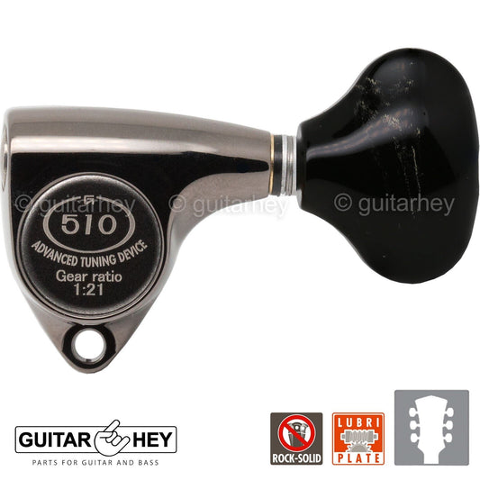 NEW Gotoh SGV510Z-FL5 Tuners L3+R3 Set LARGE Buttons 21:1 Ratio 3x3, COSMO BLACK
