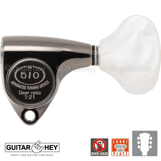 NEW Gotoh SGV510Z-WL5 Tuners L3+R3 Set LARGE Buttons 21:1 Ratio 3x3, COSMO BLACK