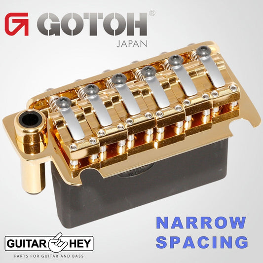 NEW Gotoh NS510T-LS1 Bridge 2 Point Tremolo NARROW Spacing Locking Saddles GOLD