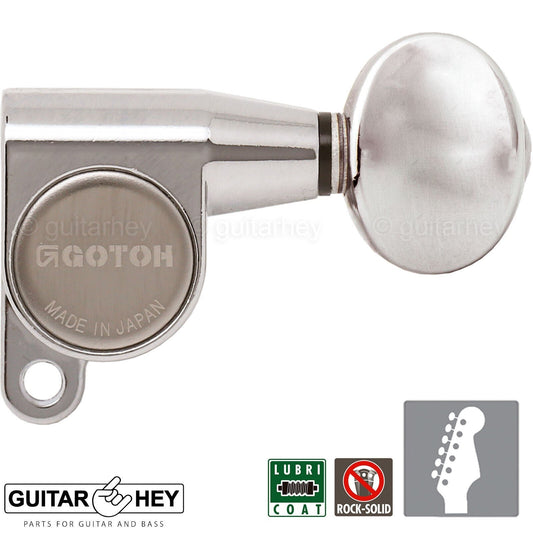 NEW Gotoh SG360-05 Schaller Style Mini Tuners 6 In-Line Tuning Keys Set - NICKEL
