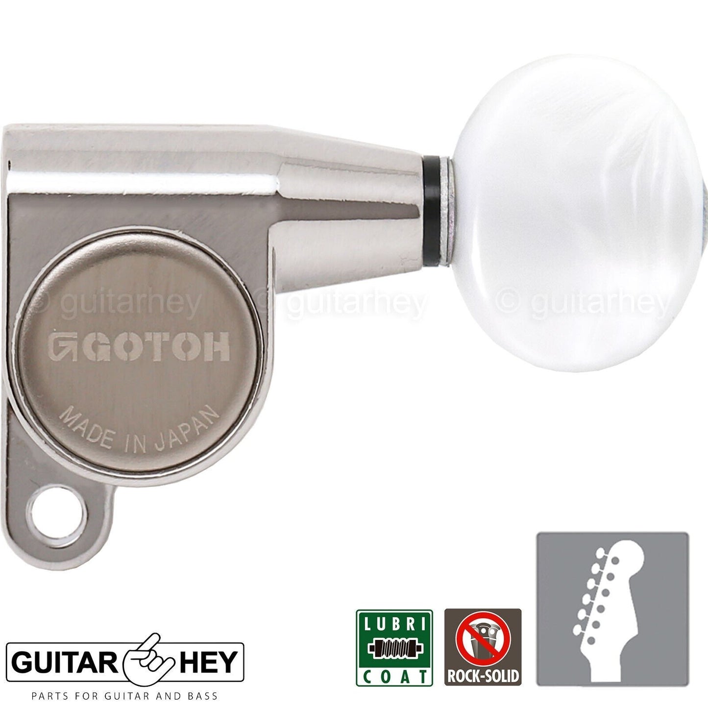 NEW Gotoh SG360-05P1 Schaller Style Mini Tuners 6 In-Line Tuning Keys - NICKEL