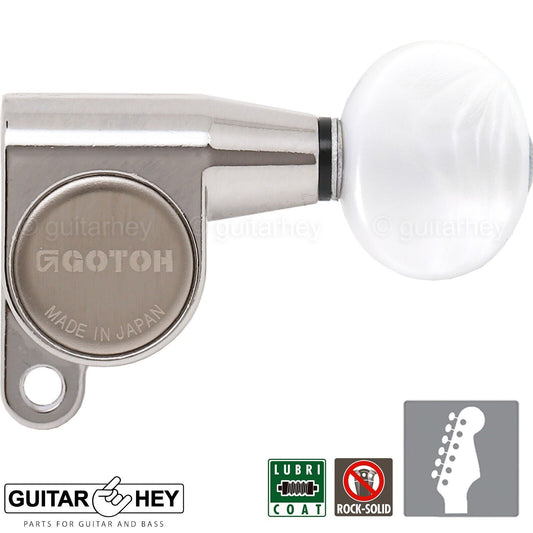 NEW Gotoh SG360-05P1 Schaller Style Mini Tuners 6 In-Line Tuning Keys - NICKEL