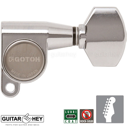 NEW Gotoh SG360-07 Schaller Style Mini Tuners 6 In-Line Tuning Keys Set - NICKEL