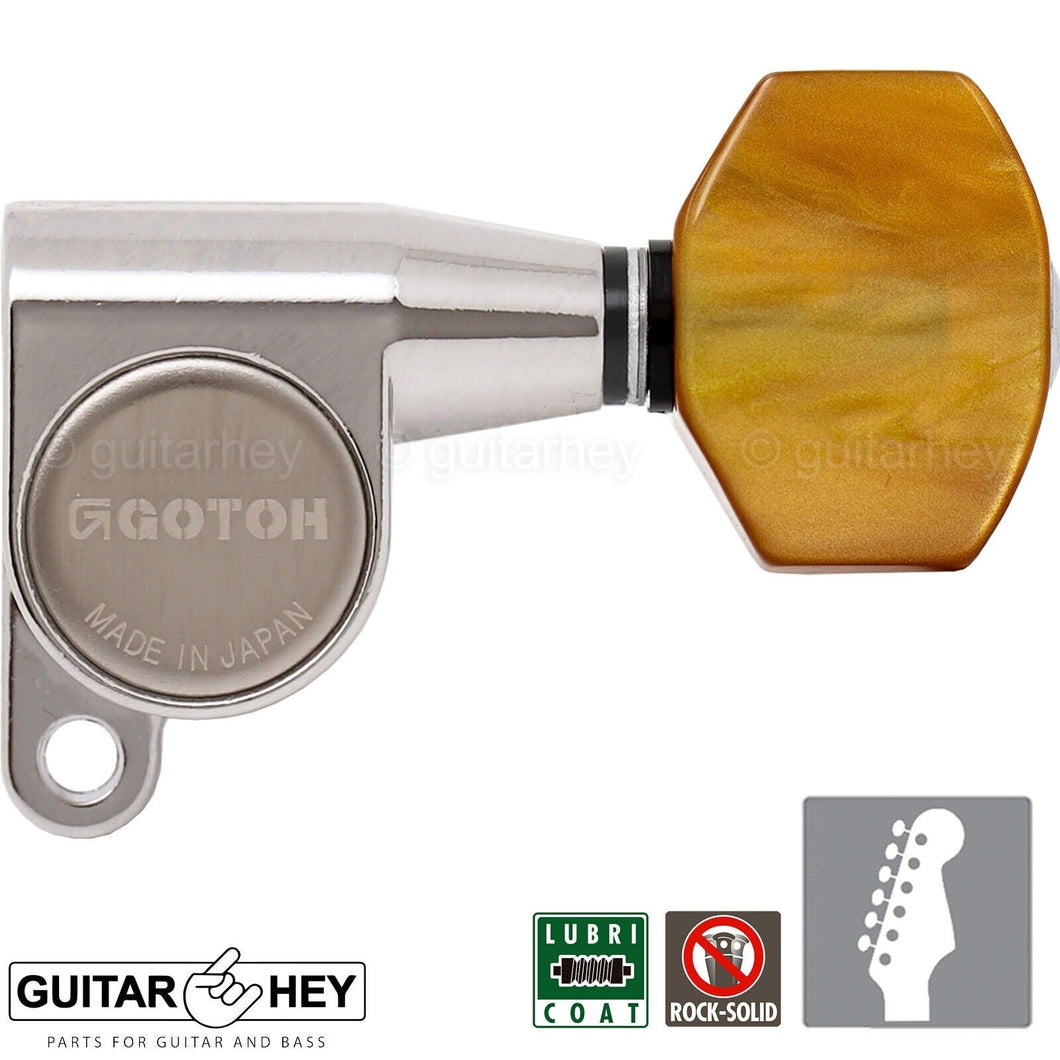 NEW Gotoh SG360-P8 Schaller Style Mini Tuners 6 In-Line Tuning Keys - NICKEL