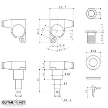 Load image into Gallery viewer, NEW Gotoh SG360-P8 Schaller Style Mini Tuners 6 In-Line Tuning Keys - NICKEL