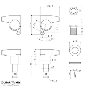 NEW Gotoh SG360-P8 Schaller Style Mini Tuners 6 In-Line Tuning Keys - NICKEL