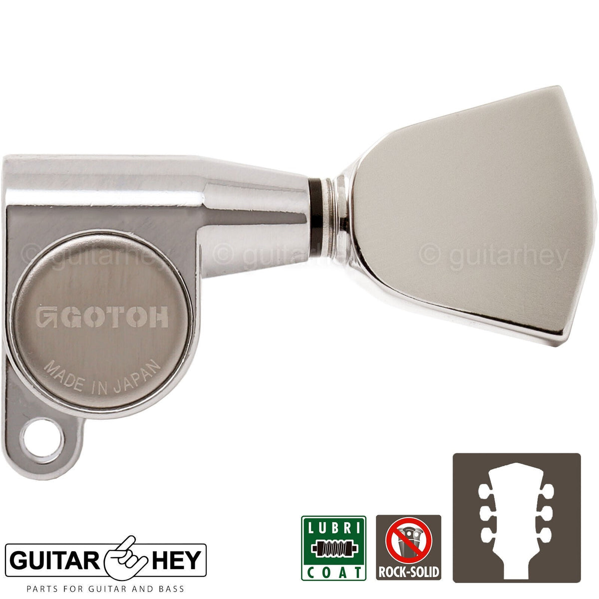NEW Gotoh SG360-04 Mini Tuners Schaller Style Large Keyston Buttons 3x3, NICKEL