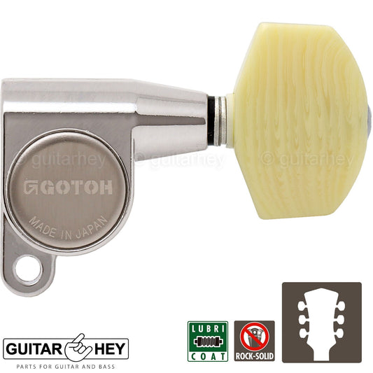 NEW Gotoh SG360-M01 L3+R3 Mini Tuners Schaller Style LARGE Buttons 3x3 - NICKEL