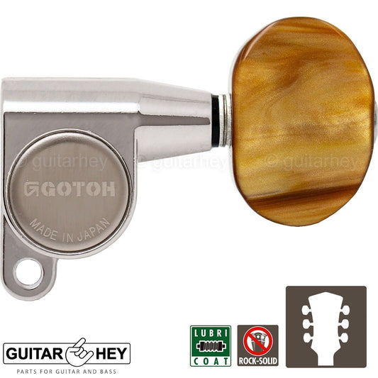 NEW Gotoh SG360-P2 L3+R3 Mini Tuners Schaller Style LARGE Buttons 3x3 - NICKEL