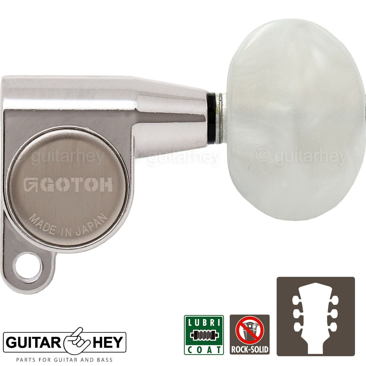 NEW Gotoh SG360-P1 L3+R3 Mini Tuners Schaller Style LARGE Buttons 3x3 - NICKEL