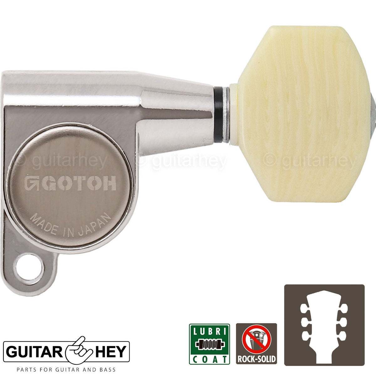 NEW Gotoh SG360-M07 L3+R3 Mini Tuners Schaller Style SMALL Buttons 3x3 - NICKEL