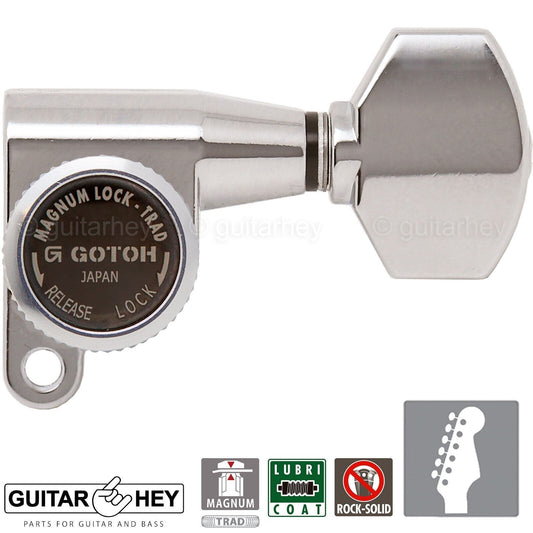 NEW Gotoh SG360-07 MGT 6 In-Line Set Locking Mini Tuners SMALL Buttons - NICKEL