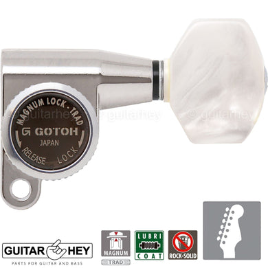 NEW Gotoh SG360-P7 MGT 6 In-Line Set Locking Mini Tuners SMALL Buttons - NICKEL