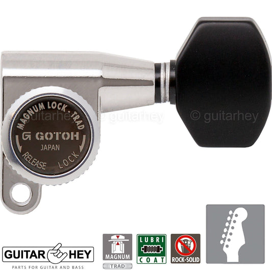 NEW Gotoh SG360-B07 MGT 6 In-Line Set Locking Mini Tuners SMALL Buttons - NICKEL