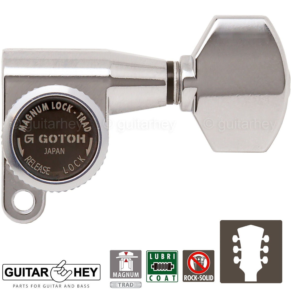 NEW Gotoh SG360-07 MGT Locking Mini Tuners L3+R3 Tuning Keys 3x3 - NICKEL
