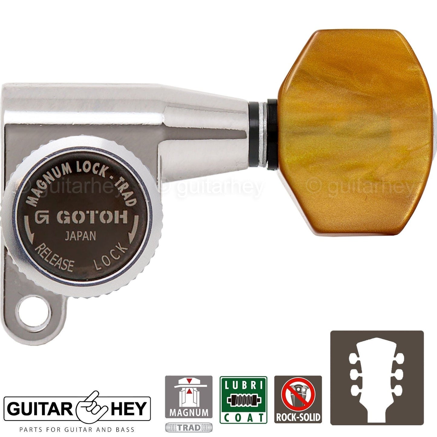 NEW Gotoh SG360-P8 MGT Locking Mini Tuners L3+R3 Tuning Keys 3x3 - NICKEL
