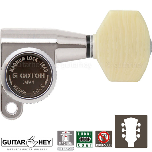 NEW Gotoh SG360-M07 MGT Locking Mini Tuners L3+R3 Tuning Keys 3x3 - NICKEL