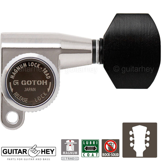 NEW Gotoh SG360-EN07 MGT Locking Mini Tuners L3+R3 Tuning Keys 3x3 - NICKEL
