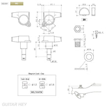 Load image into Gallery viewer, NEW Gotoh SG381-20 MG Magnum Locking Tuners Large Buttons Keys 3X3 - COSMO BLACK