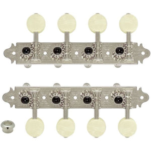 NEW Gotoh MA40 "A Style" Tuning Keys Mandolin Pegs Ivory Plastic Buttons, NICKEL