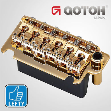 NEW Gotoh 510T-BS1 Non-locking 2 Point LEFTY Tremolo Bridge Brass Saddles, GOLD