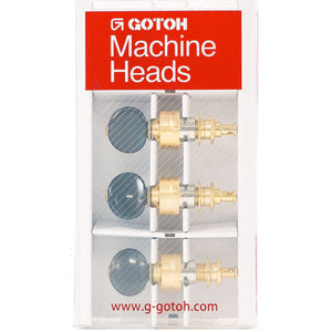 NEW Gotoh UPT-UBB Sealed Planetary Ukulele Tuning Keys SET Black Buttons - GOLD