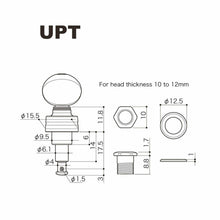 Load image into Gallery viewer, NEW Gotoh UPT-UBB Sealed Planetary Ukulele Tuning Keys SET Black Buttons - GOLD