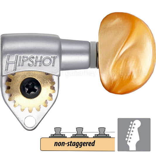 Hipshot 6K1GN0S Classic Open-Gear 6 in line NON-Staggered HMM-A Buttons - SATIN