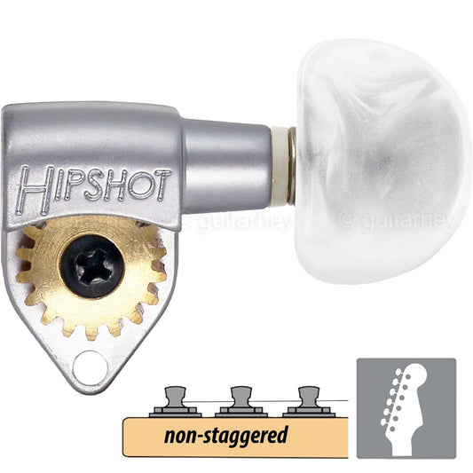 Hipshot 6K1GN0S Classic Open-Gear 6 in line NON-Staggered HMM-P Buttons - SATIN
