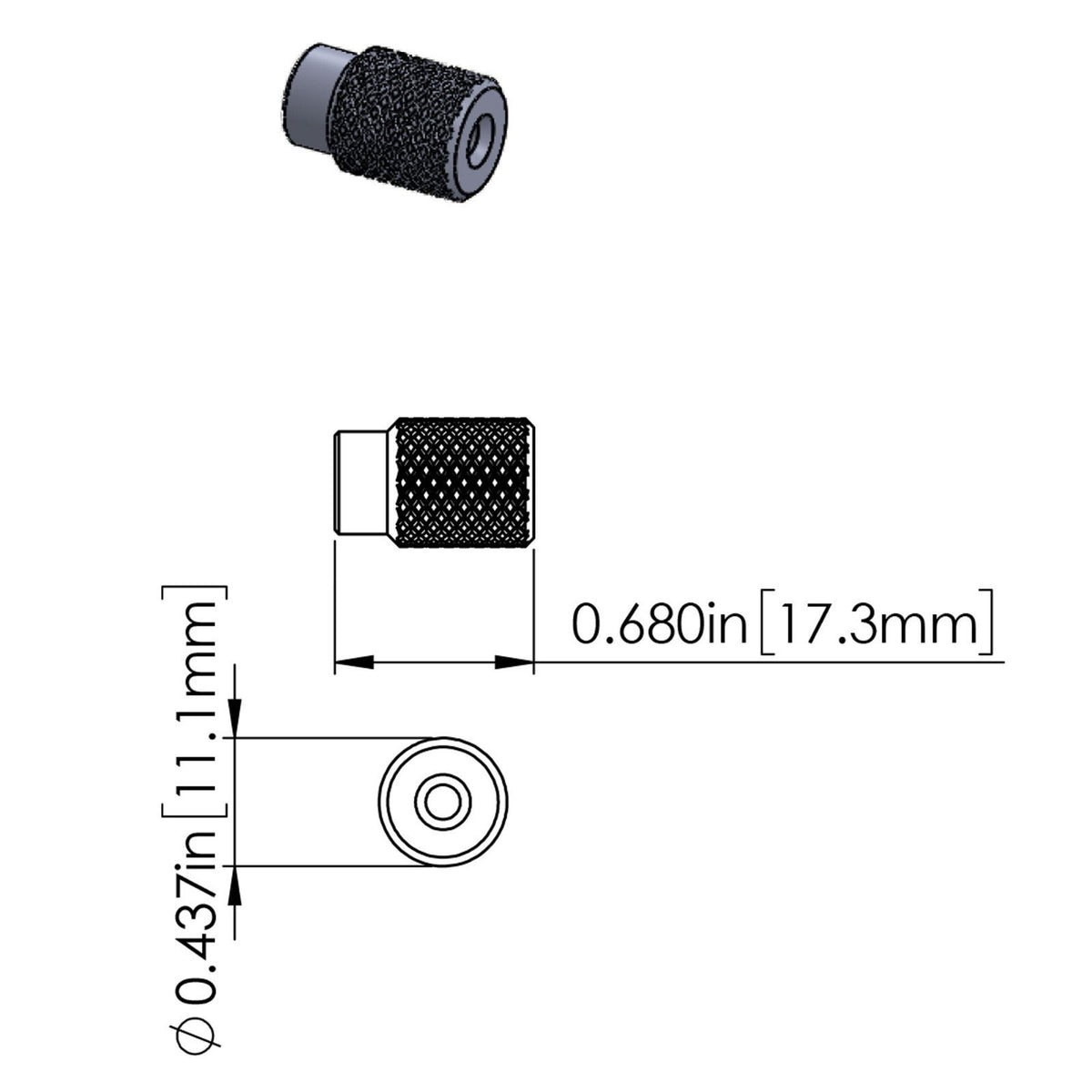 Hipshot 6K1GN0S Classic Open-Gear 6 in line NON-Staggered KNURLED Buttons, SATIN